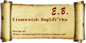 Eisenreich Boglárka névjegykártya